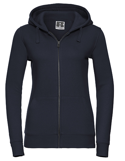 Navy Russell authentic zipped hood jacket dames