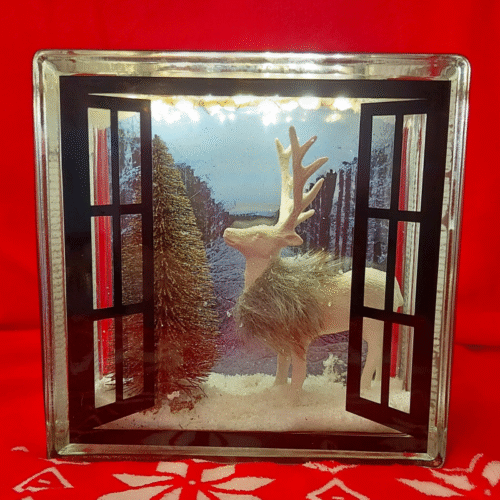 Kerstglasblok hert