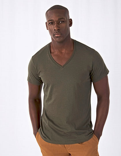 kakiheer T-Shirt v-hals Man — Wit / XXL