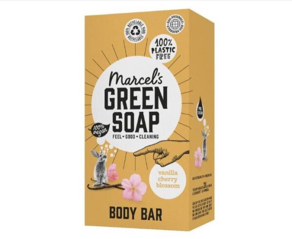 marcelgreensoapbodybar.jpg Marcel's Green Soap Body Bar Vanille & Kersenbloesem