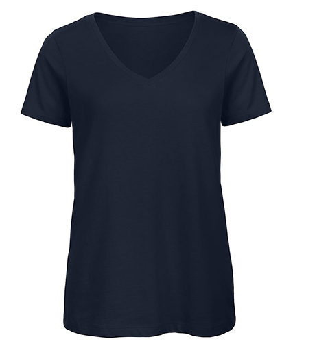 navy T-Shirt v-hals Vrouw Inspire