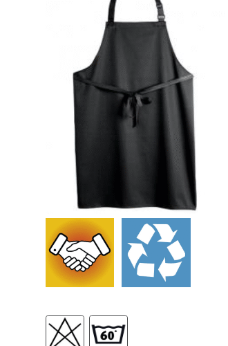 Keukenschort van gerecycleerd polyester  Zwart — Neen