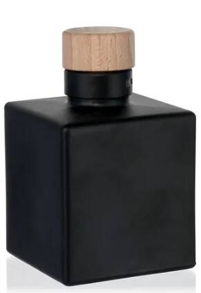 Glazen fles zwart mat 100ml