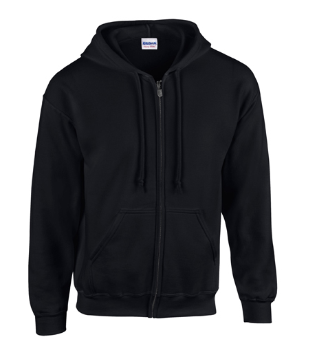 zwart Russell authentic zipped hood jacket heren