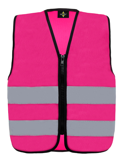 Roos Korntex Fluo hesje met rits