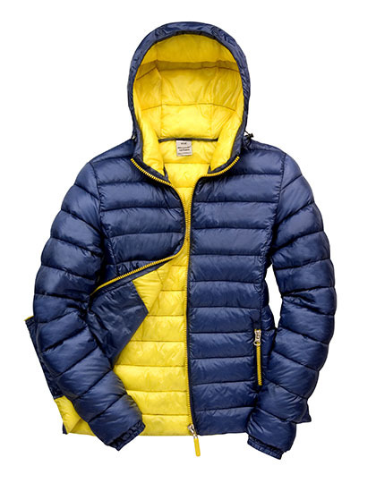geelmarineblauw Snow Bird Damesjas met Kap RT194F – Getailleerde Winterjas | Result | Waterdicht & OEKO-TEX®