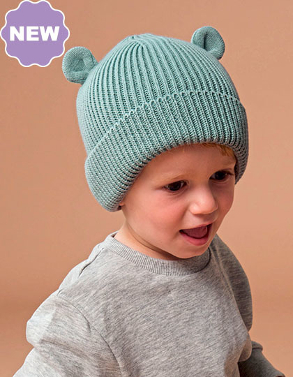groen Organisch Babymutsje met Beeroortjes
