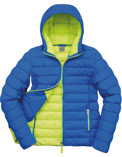 limoenblauw1 Snow Bird Damesjas met Kap RT194F – Getailleerde Winterjas | Result | Waterdicht & OEKO-TEX®