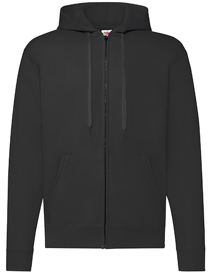 Zwart Fruit of the Loom Unisex hoodie met ritssluiting