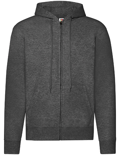 donkerasgrijs Fruit of the Loom Unisex hoodie met ritssluiting