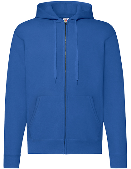 koningsblauw Fruit of the Loom Unisex hoodie met ritssluiting