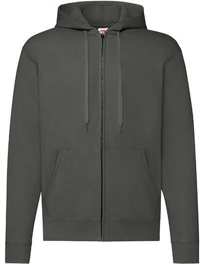 licht grafiet Fruit of the Loom Unisex hoodie met ritssluiting