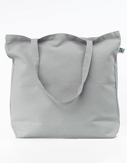 lichtgrijs Fairtrade cotton Canvas tas