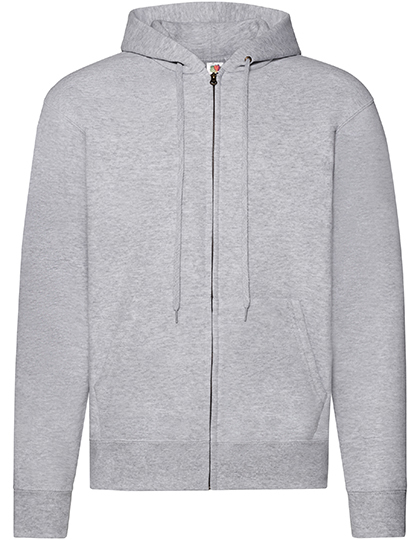 mistgrijs Fruit of the Loom Unisex hoodie met ritssluiting
