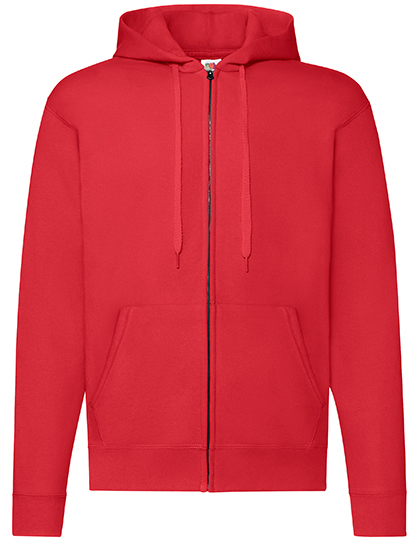 rood Fruit of the Loom Unisex hoodie met ritssluiting