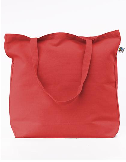 rood Fairtrade cotton Canvas tas