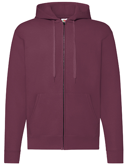 wijnrood Fruit of the Loom Unisex hoodie met ritssluiting