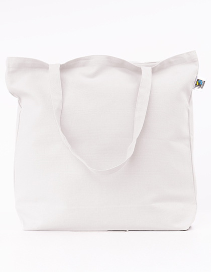 wit Fairtrade cotton Canvas tas