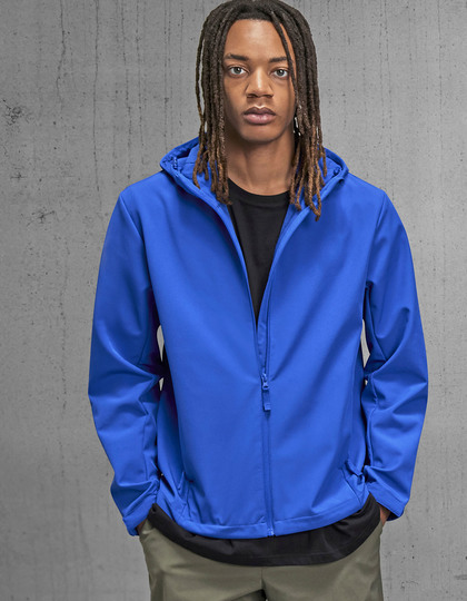 blauw B&C Reset Hooded Softshell Jas – Waterdicht, Winddicht & Met kap