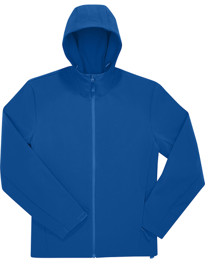 blauw1 B&C Reset Hooded Softshell Jas – Waterdicht, Winddicht & Met kap