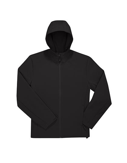 zwart B&C Reset Hooded Softshell Jas – Waterdicht, Winddicht & Met kap